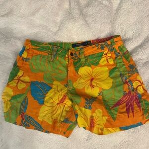 Ralph Lauren Women's Floral Print Shorts - Orange and Green